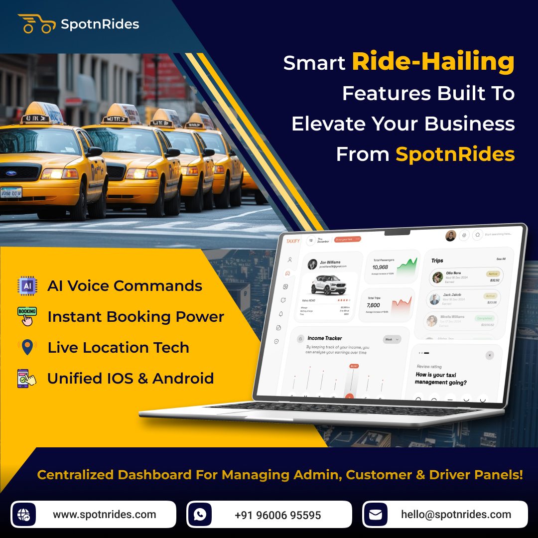 Own Your Taxi Platform with SpotnRides Uber Clone App for Startups
