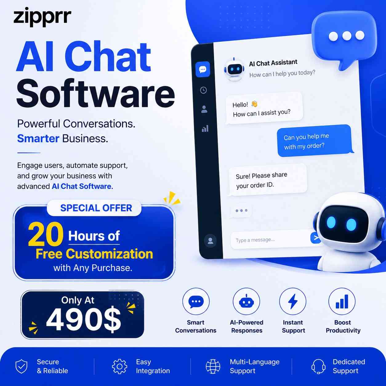 Zipprr AI Chat Software – Ready-Made AI Chatbot SaaS for Founders at $490